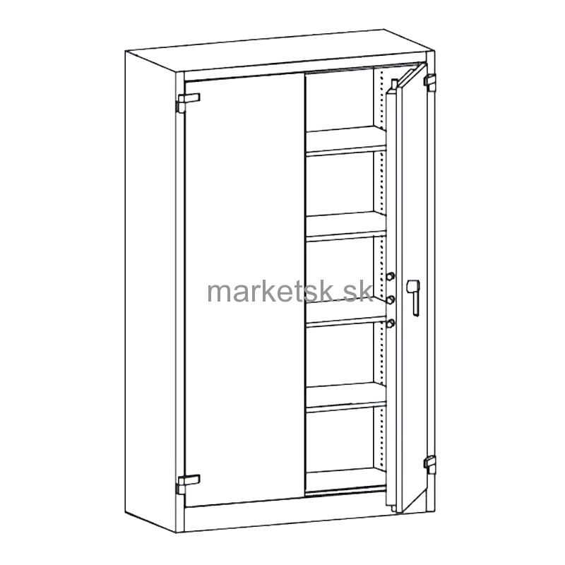 Kancelárska ohňovzdorná skriňa OT003 - 195 x 126 x 55 cm